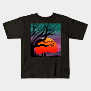 Spooky forest night. Kids T-Shirt